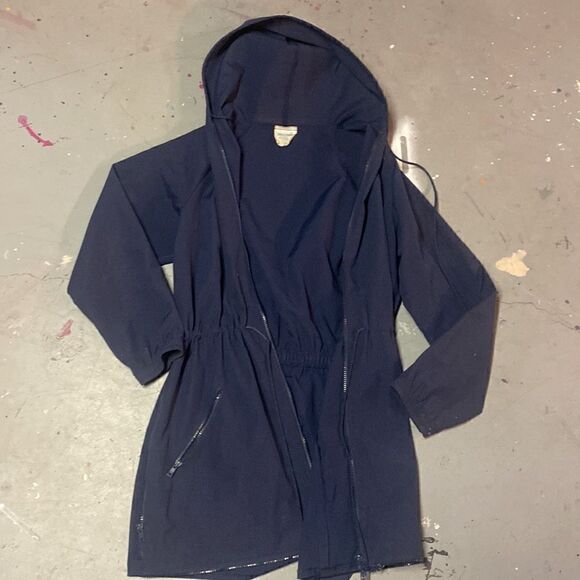 Blue Size Small Cinch Waist Vintage Weekender Hooded Utility Style Jaxket - Picture 7 of 9